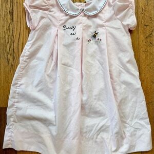 The Proper Peony Girls Size 6 “Busy as a Bee” Dress Pink Embroidered GUC 🐝